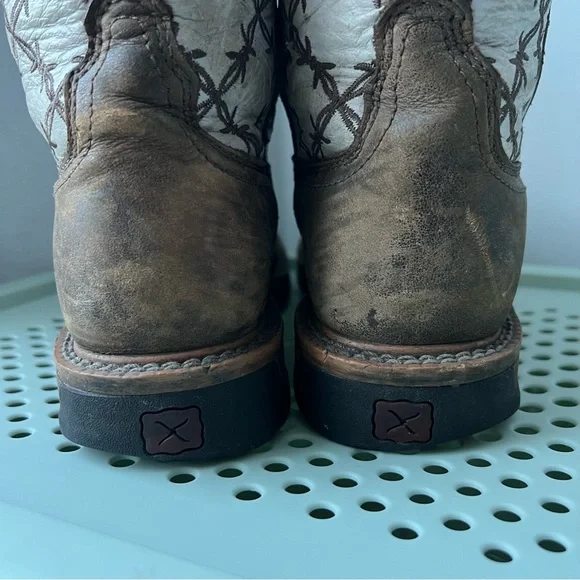 Twisted X Brown and White Steel Toe Boots - Picture 7 of 12